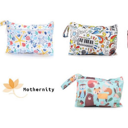 Waterproof Wet Bag XS 15x22.5cm | Reusable Travel Pouch | Diaper / Mask / Pad Holder with Strap
