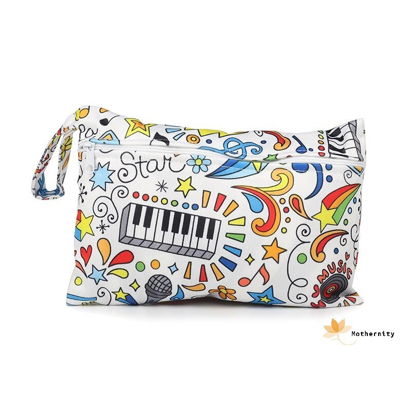 Waterproof Wet Bag XS 15x22.5cm | Reusable Travel Pouch | Diaper / Mask / Pad Holder with Strap