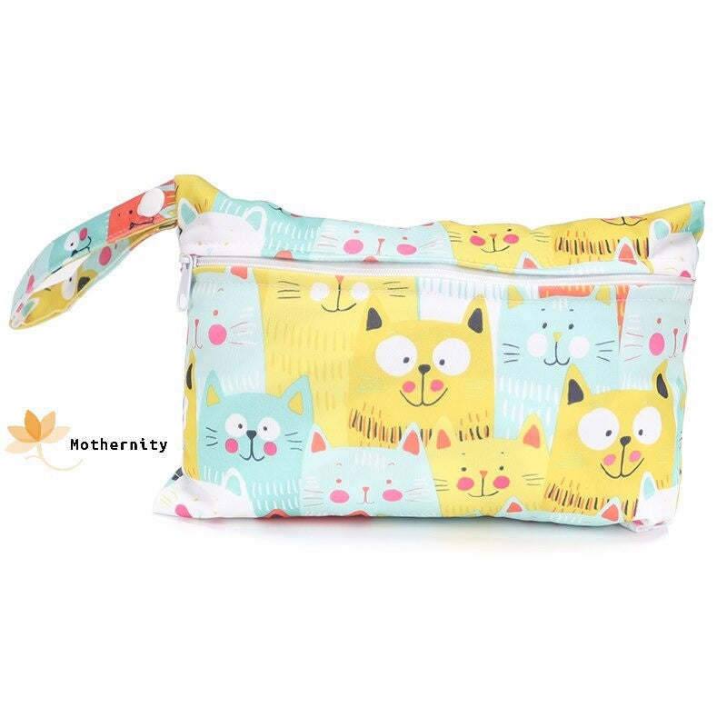 Waterproof Wet Bag XS 15x22.5cm | Reusable Travel Pouch | Diaper / Mask / Pad Holder with Strap