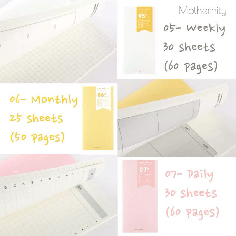 Standard TN Size Refill Notebook – Ruled, Grid, Dotted | 60 Pages | 21x10.6cm Insert