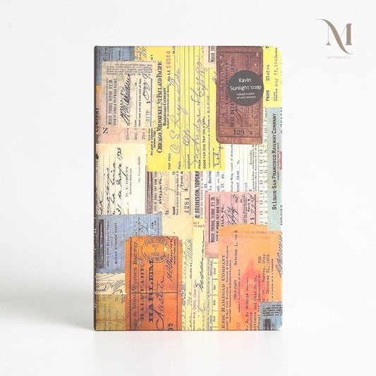 Vintage A5 Hardcover Journal, Kraft & Cream Interleaved Paper Notebook, Collage Diary