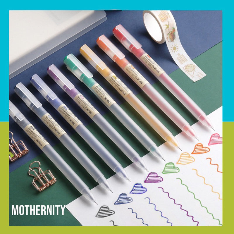 Deli A119 33160 Gel Pens 0.5mm – 8 Colours Set | Smooth Ink Fine Tip | School Office