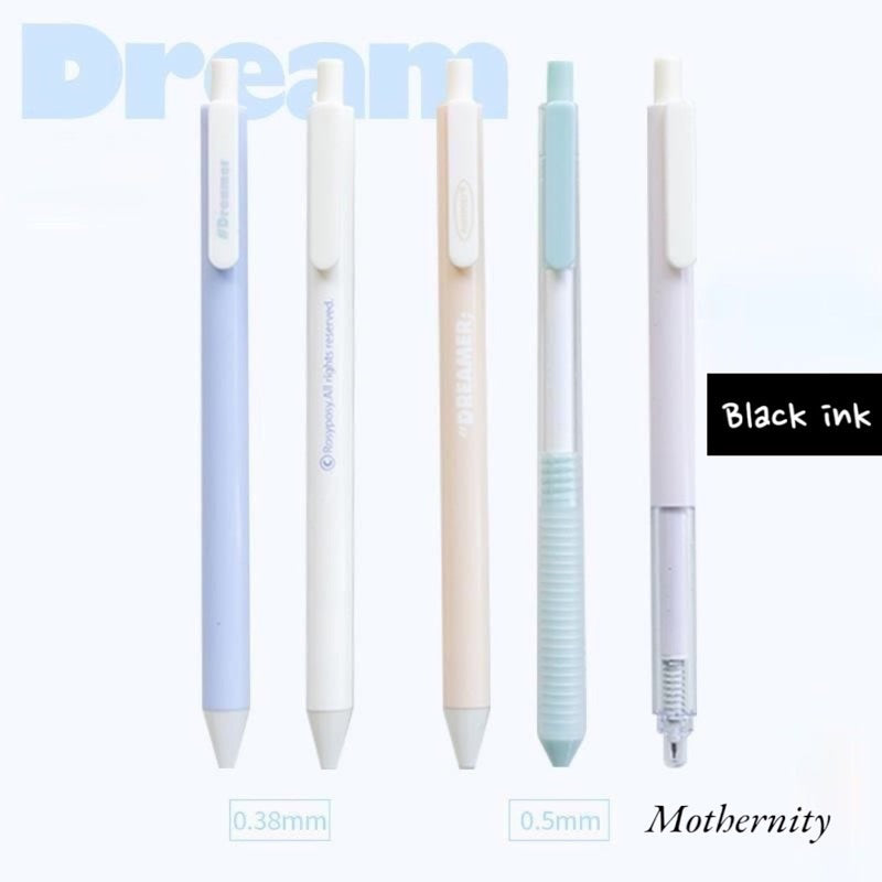 Black Gel Pen Set of 5 | Aesthetic 0.5mm 0.38mm Ink Pens | Dream Series Stationery Gift Set