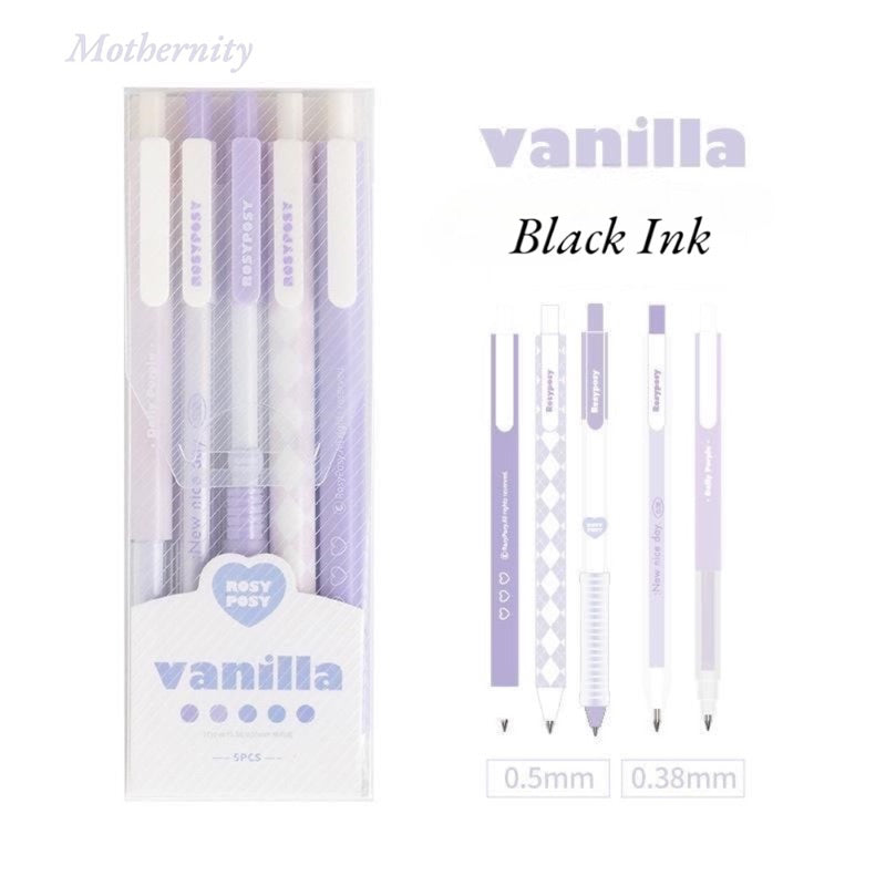 Black Gel Pen Set of 5 | Aesthetic 0.5mm 0.38mm Ink Pens | Dream Series Stationery Gift Set