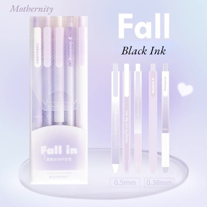Black Gel Pen Set of 5 | Aesthetic 0.5mm 0.38mm Ink Pens | Dream Series Stationery Gift Set