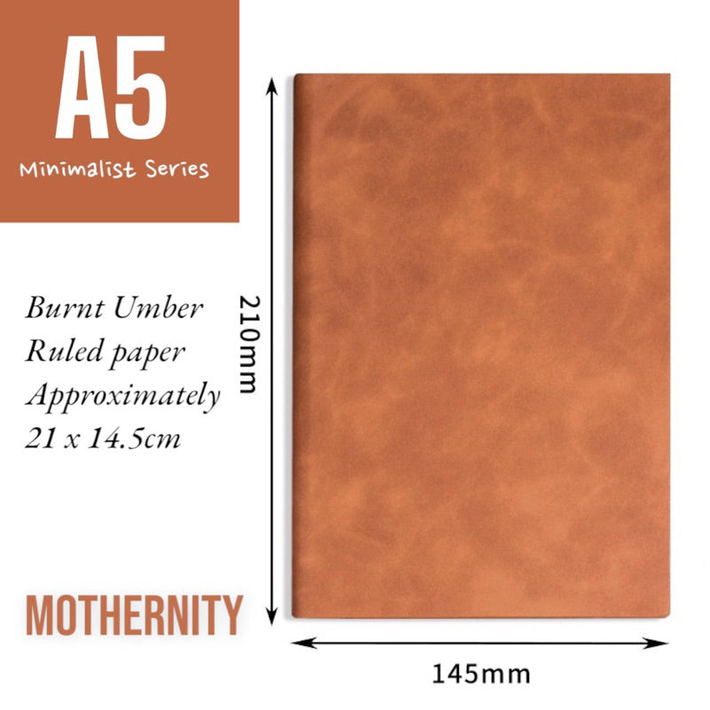 PU Leather Notebook A5 A6 – Magnetic / Minimalist | Soft Cover Journal | Business Diary Mothernity