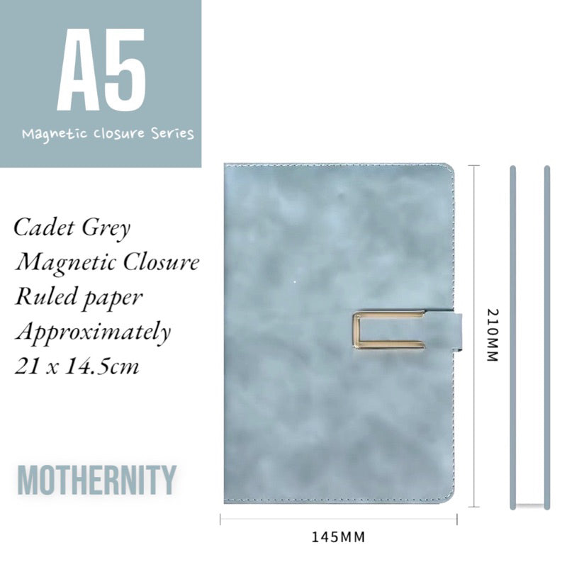 PU Leather Notebook A5 A6 – Magnetic / Minimalist | Soft Cover Journal | Business Diary Mothernity