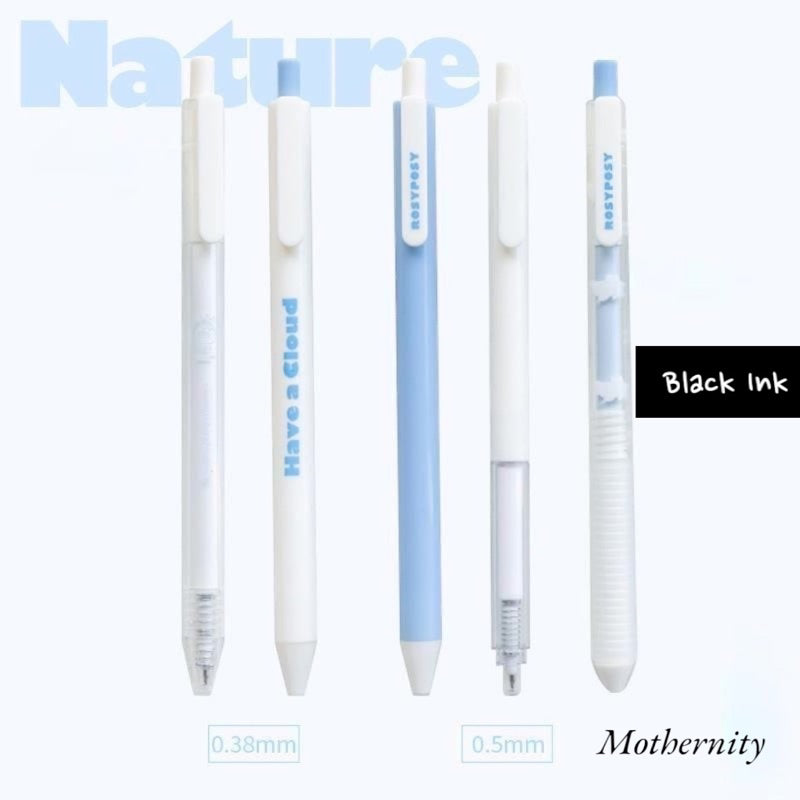 Black Gel Pen Set of 5 | Aesthetic 0.5mm 0.38mm Ink Pens | Dream Series Stationery Gift Set