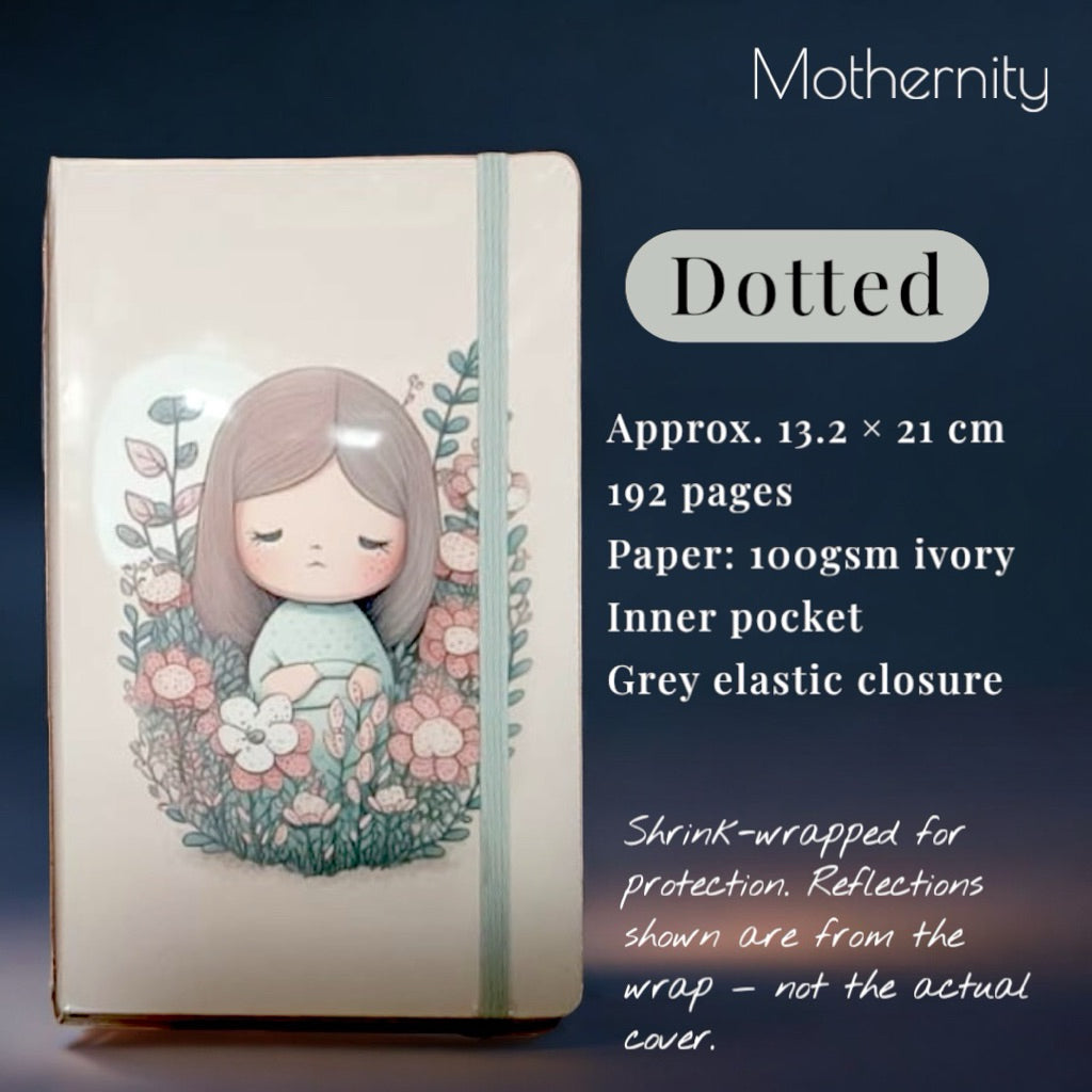 Luna A5 Hardcover Journal | 192 Pages Dotted or Ruled | Creative Writing Notebook by Mothernity