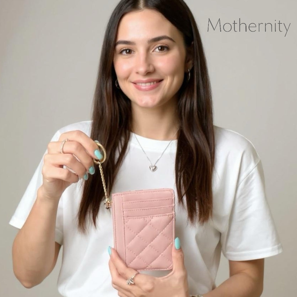 Elegant Quilted Card Holder – Multi-Slot PU Leather Wallet | Small Slim Ladies Card Case