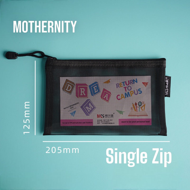 Translucent Mesh Pencil Case – Single/Double Zip | See-Through Pouch for Stationery Travel