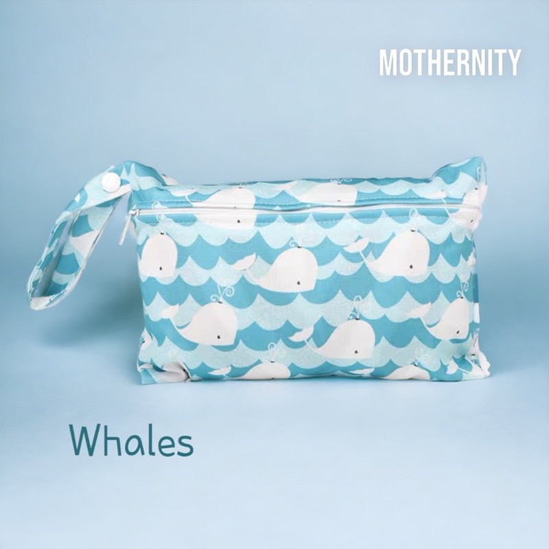 Waterproof Wet Bag XS 15x22.5cm | Reusable Travel Pouch | Diaper / Mask / Pad Holder with Strap