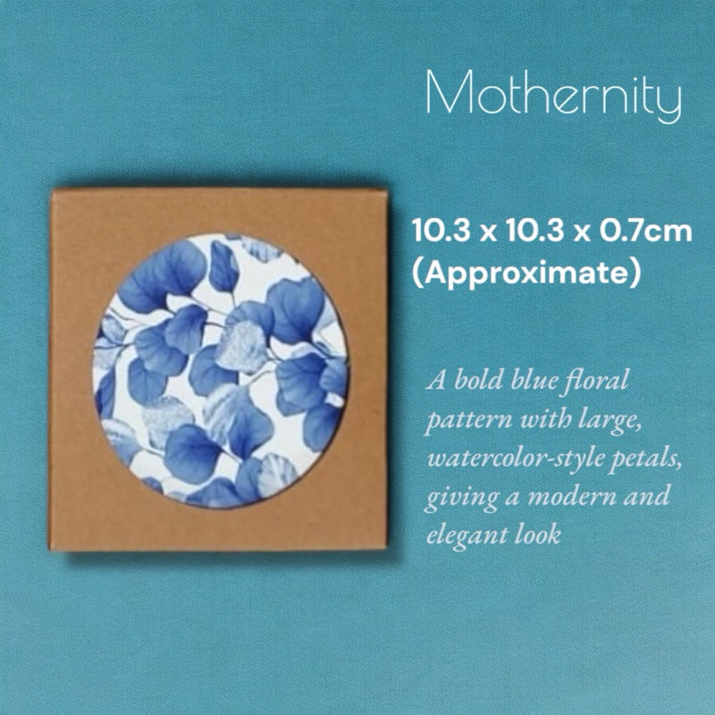 Ceramic Drink Coaster with Cork Base | Floral Absorbent Round Coaster for Hot & Cold Beverages