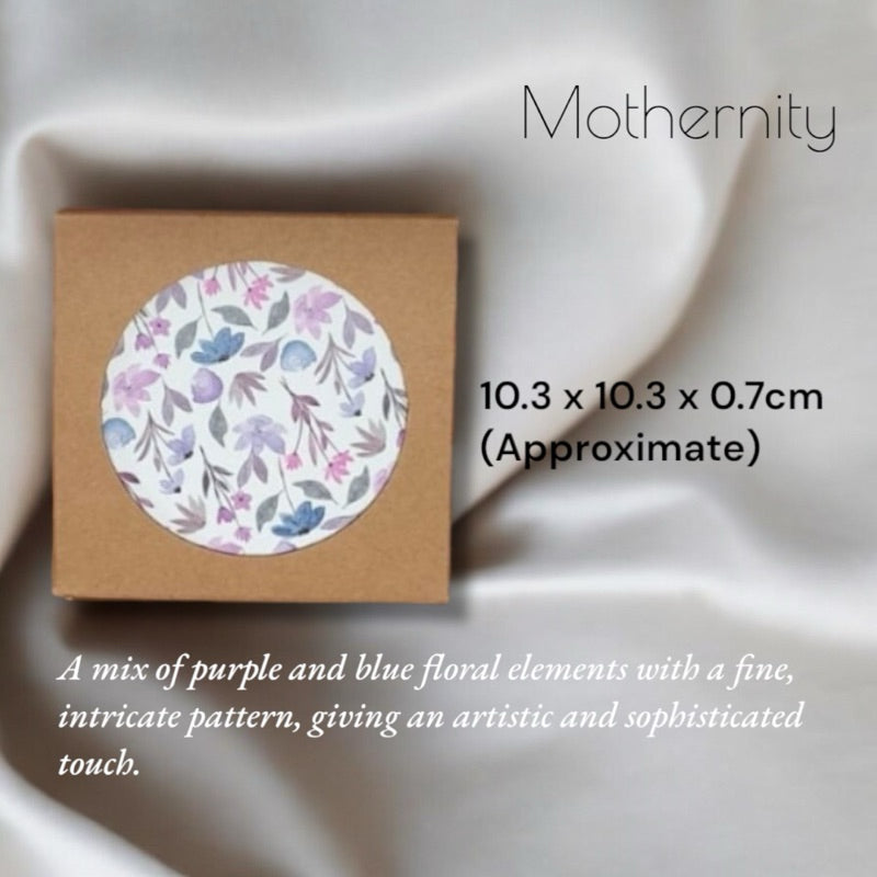 Ceramic Drink Coaster with Cork Base | Floral Absorbent Round Coaster for Hot & Cold Beverages