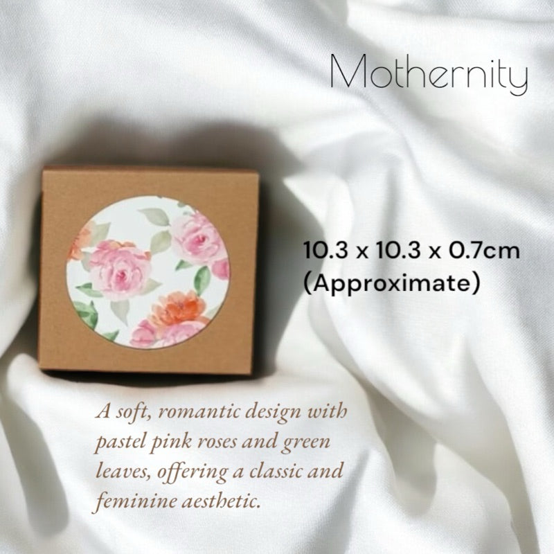 Ceramic Drink Coaster with Cork Base | Floral Absorbent Round Coaster for Hot & Cold Beverages