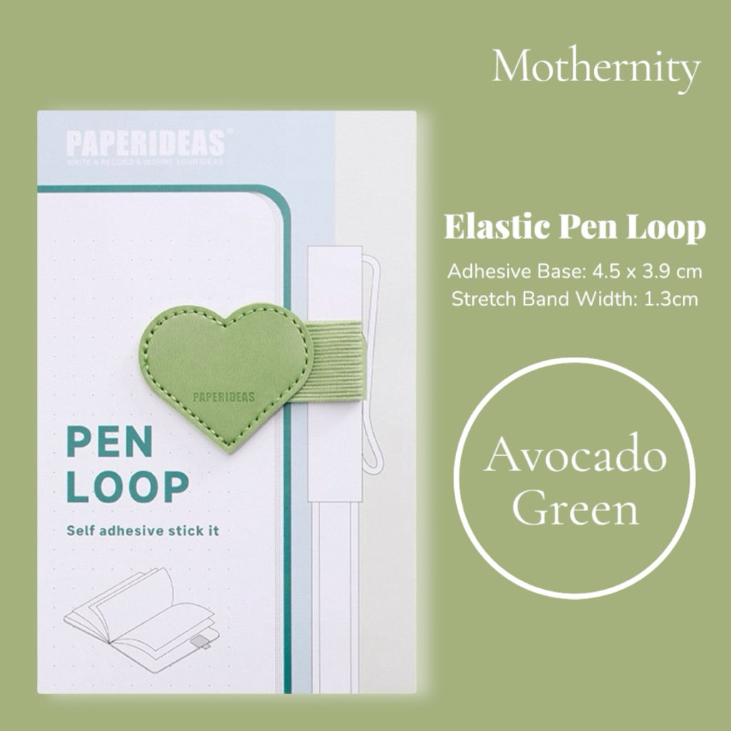 Paperideas Heart Shape Adhesive Pen Holder | Elastic Pen Loop for Notebook Journal Planner