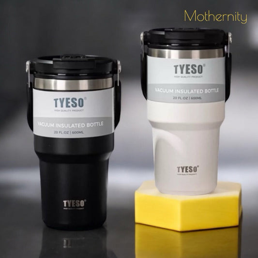 TYESO Stainless Steel Tumbler 600ml 900ml 1200ml | Dual Drink Lid | Thermal Vacuum Flask