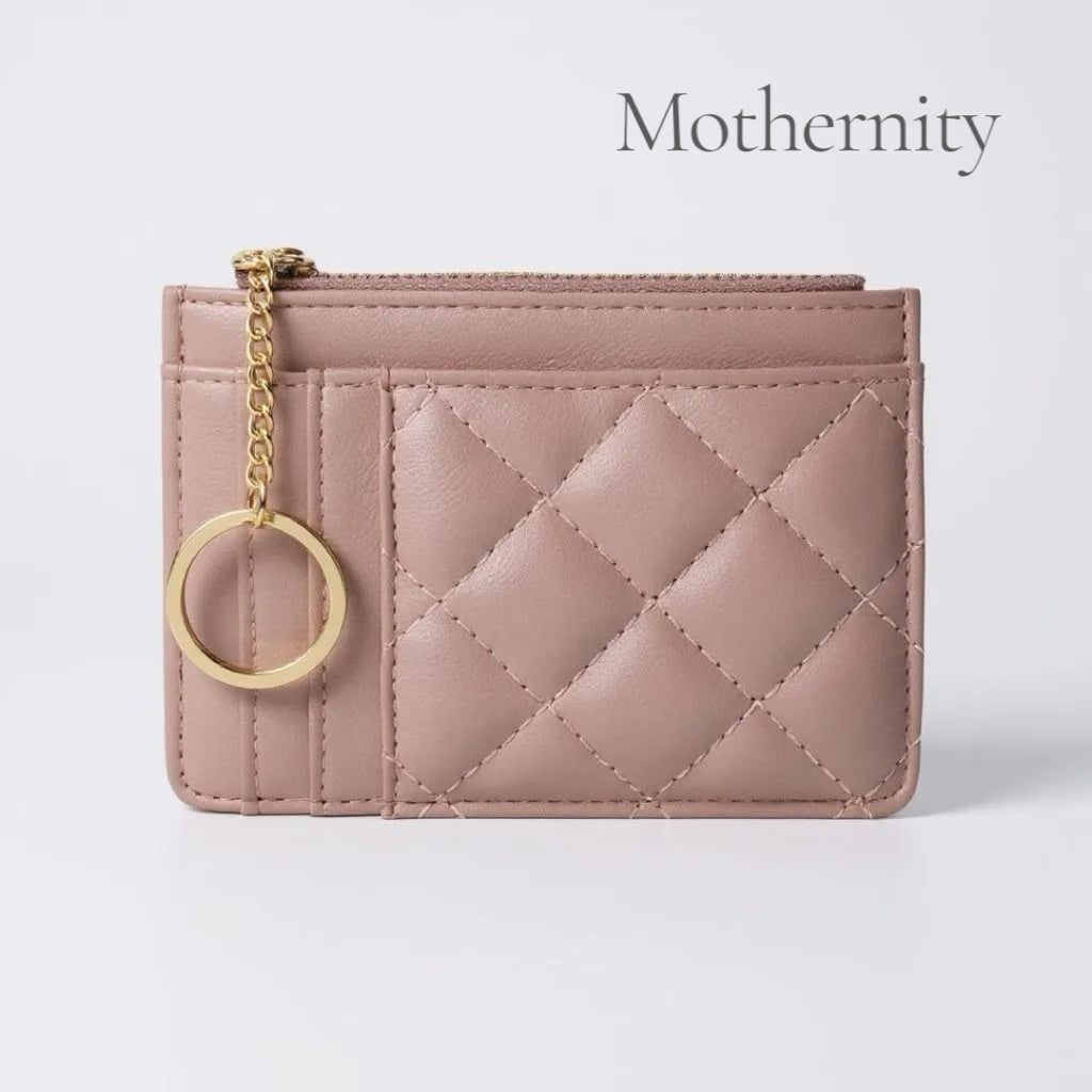 Elegant Quilted Card Holder – Multi-Slot PU Leather Wallet | Small Slim Ladies Card Case