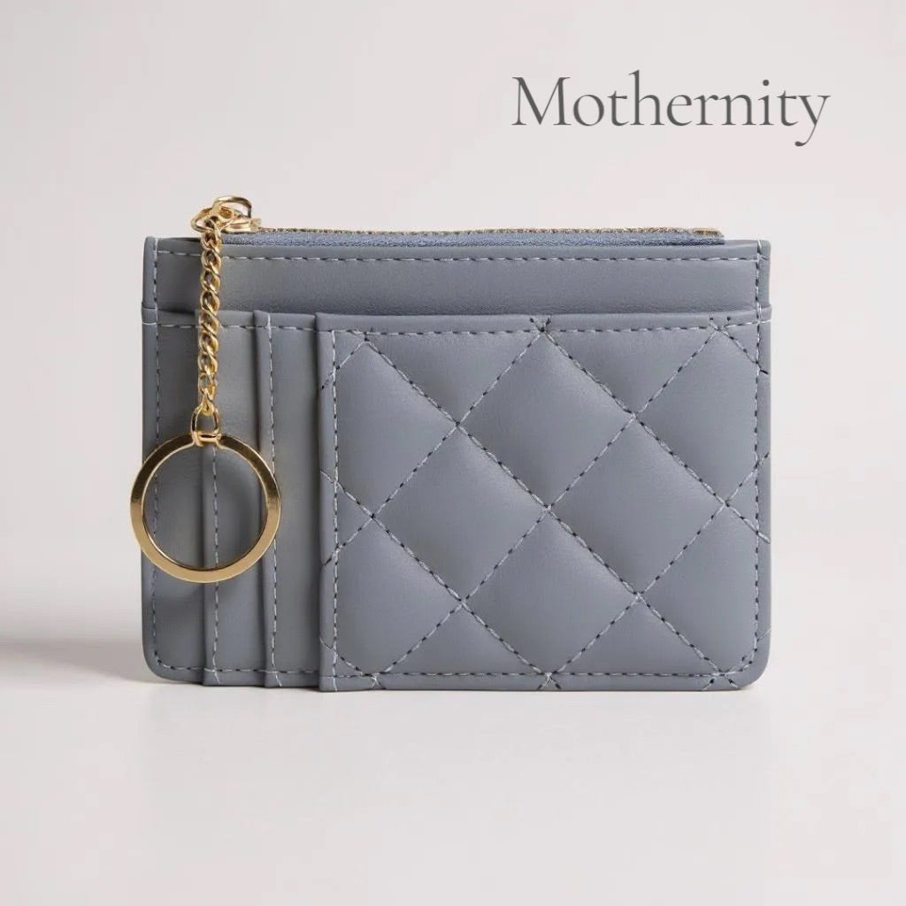 Elegant Quilted Card Holder – Multi-Slot PU Leather Wallet | Small Slim Ladies Card Case