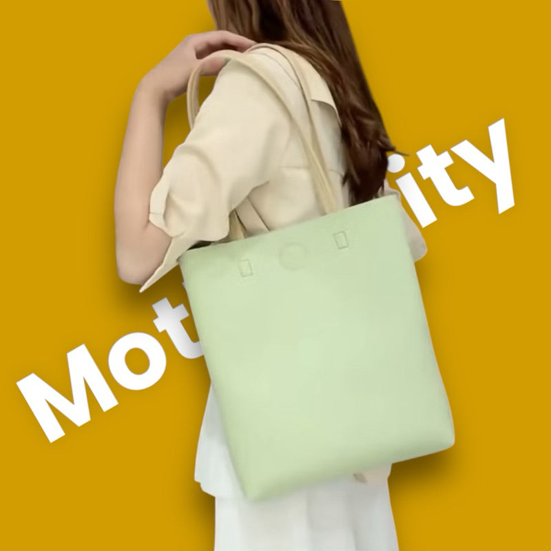 PU Leather Tote Bag | Inner Pocket | Minimalist Shoulder Bag for Work or Daily Use | 27x32cm