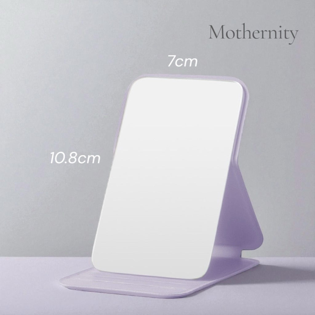 Mini Foldable Makeup Mirror | Handheld Stand Mirror Portable Compact for Desk Dorm Travel