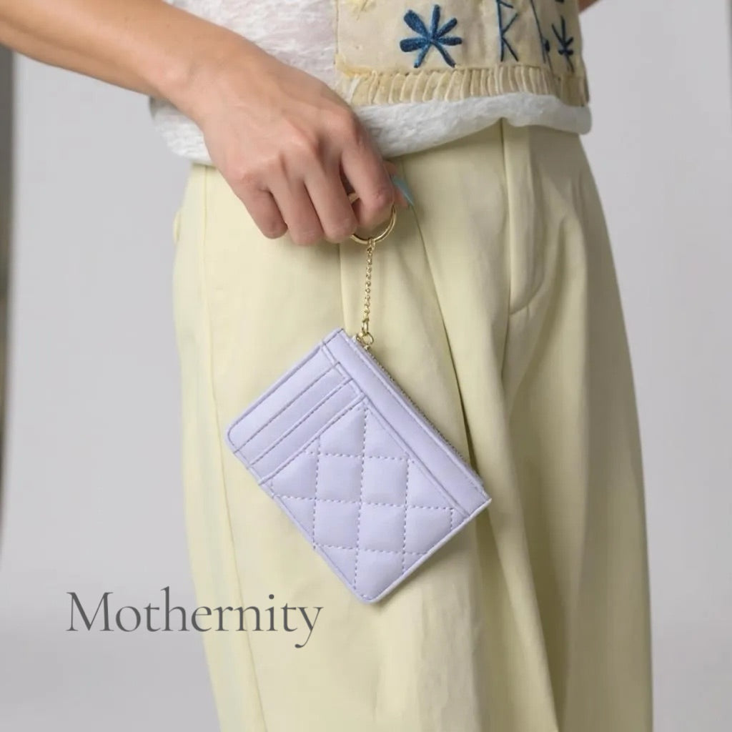Elegant Quilted Card Holder – Multi-Slot PU Leather Wallet | Small Slim Ladies Card Case