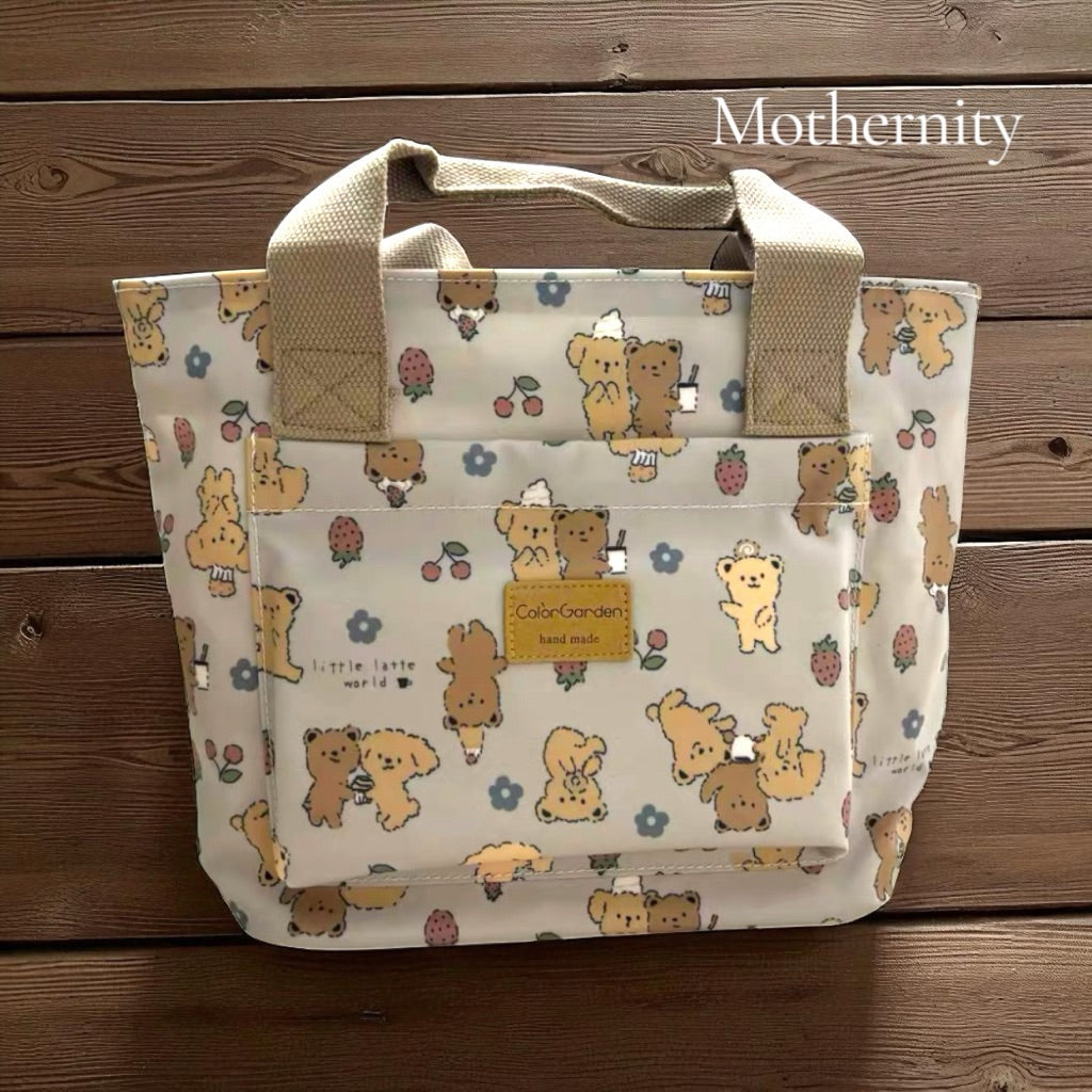 Water-Resistant Cute Tote Lunch Bag – Multi-Design Hand-Carry Bag | Mummy Bag, Student Bento Bag