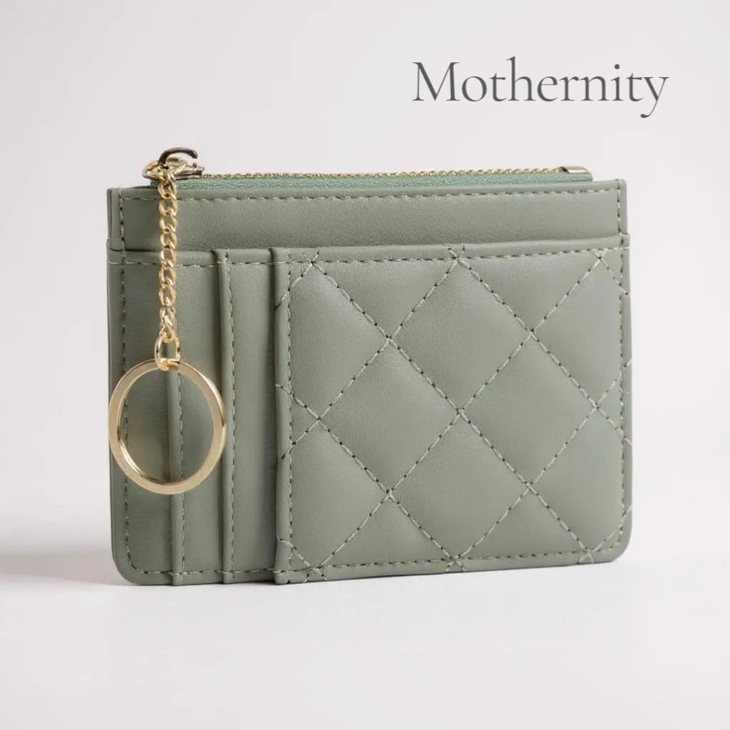 Elegant Quilted Card Holder – Multi-Slot PU Leather Wallet | Small Slim Ladies Card Case