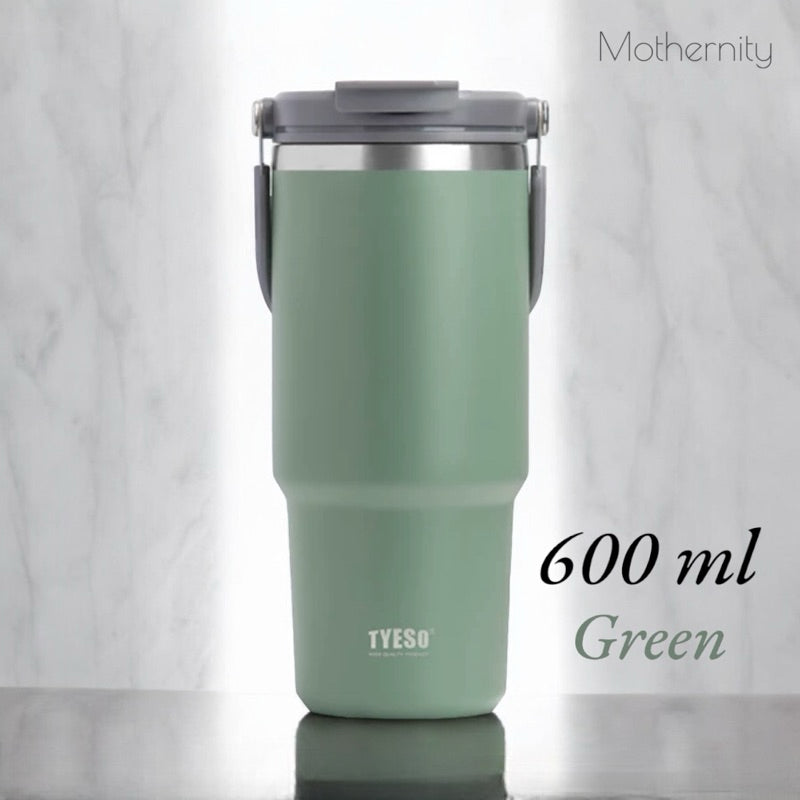 TYESO Stainless Steel Tumbler 600ml 900ml 1200ml | Dual Drink Lid | Thermal Vacuum Flask