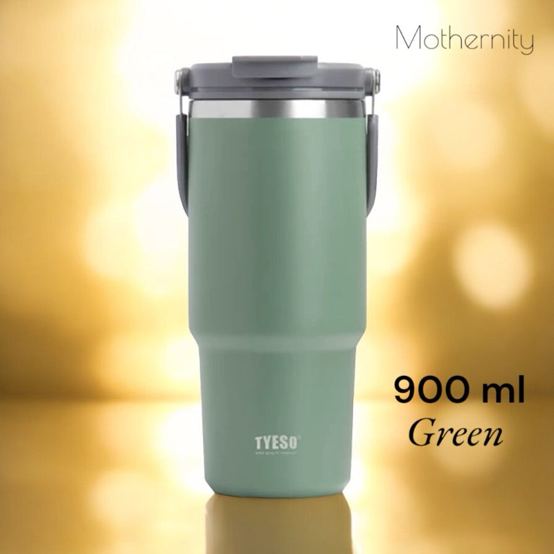 TYESO Stainless Steel Tumbler 600ml 900ml 1200ml | Dual Drink Lid | Thermal Vacuum Flask