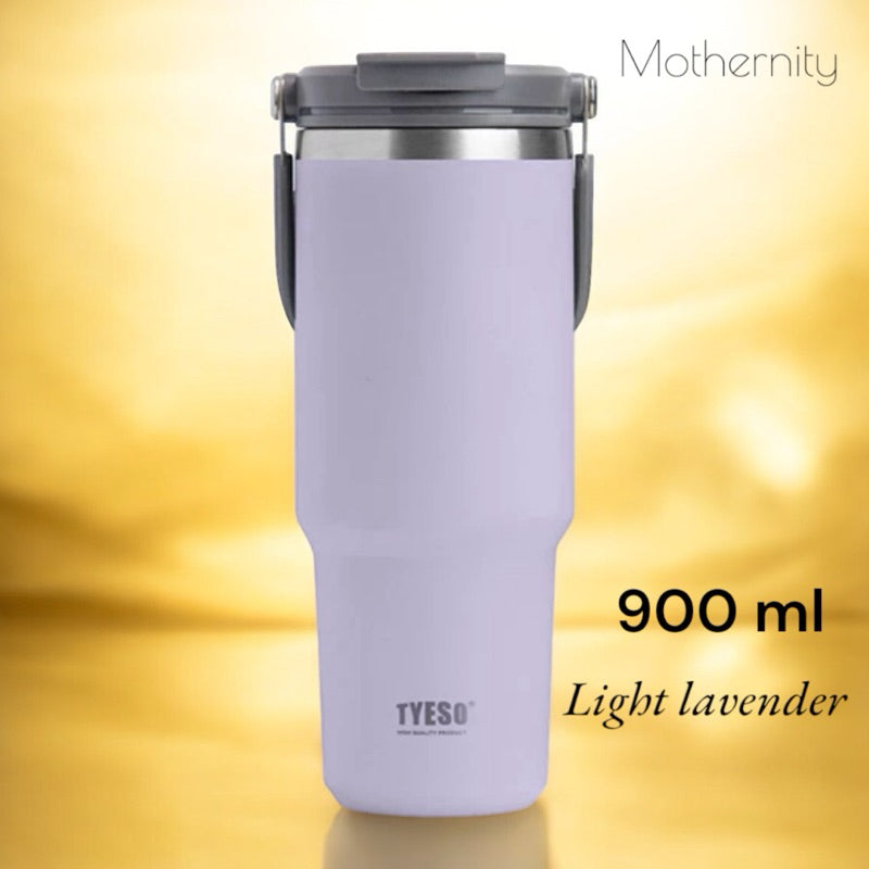 TYESO Stainless Steel Tumbler 600ml 900ml 1200ml | Dual Drink Lid | Thermal Vacuum Flask