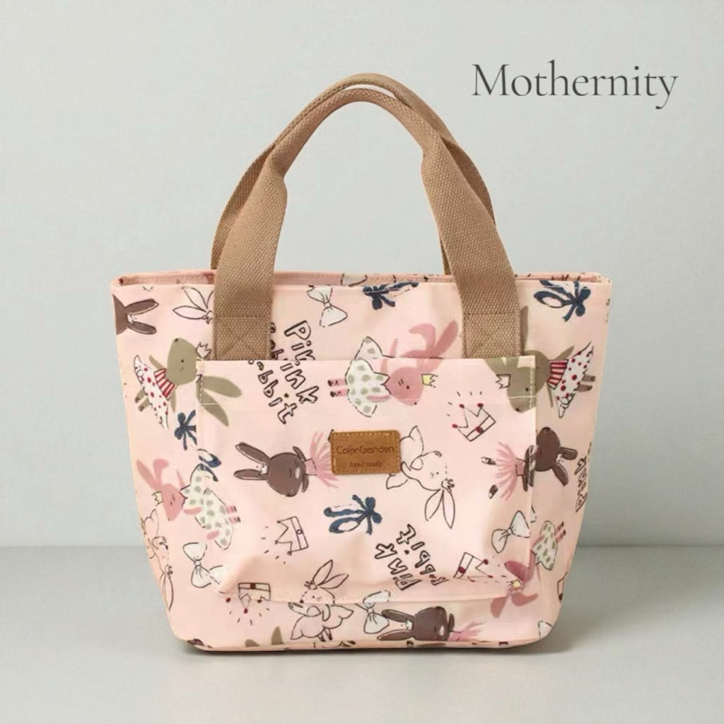 Water-Resistant Cute Tote Lunch Bag – Multi-Design Hand-Carry Bag | Mummy Bag, Student Bento Bag