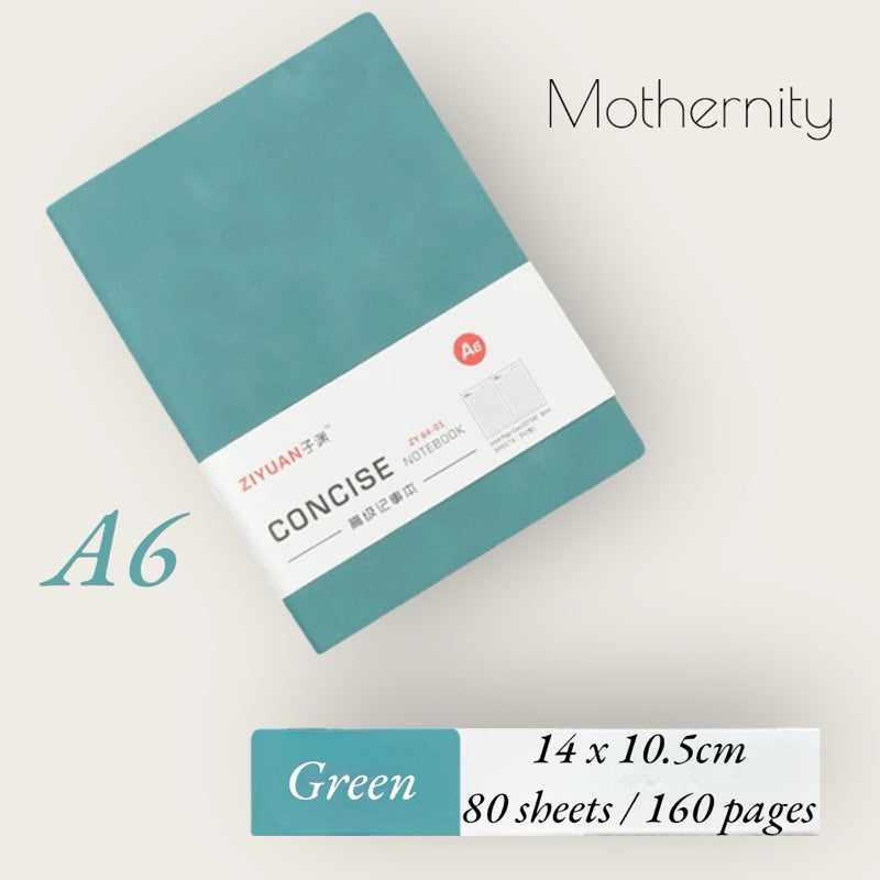 Concise PU Notebook | Minimalist Business Journal | A6 A5 B5 Sizes| Mothernity