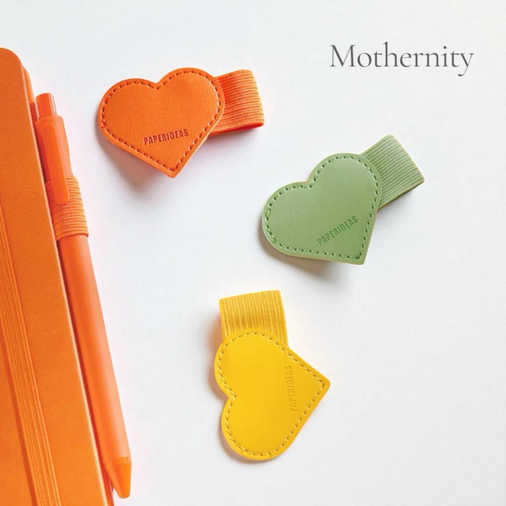 Paperideas Heart Shape Adhesive Pen Holder | Elastic Pen Loop for Notebook Journal Planner