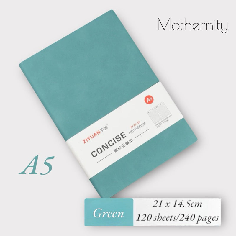 Concise PU Notebook | Minimalist Business Journal | A6 A5 B5 Sizes| Mothernity
