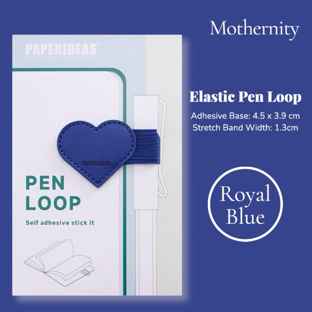 Paperideas Heart Shape Adhesive Pen Holder | Elastic Pen Loop for Notebook Journal Planner