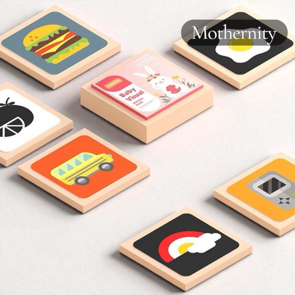 Baby Visual Cards 0–36M | Black White Red Flashcards | Infant Visual Stimulation Cards