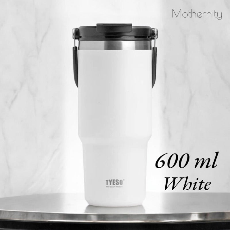 TYESO Stainless Steel Tumbler 600ml 900ml 1200ml | Dual Drink Lid | Thermal Vacuum Flask