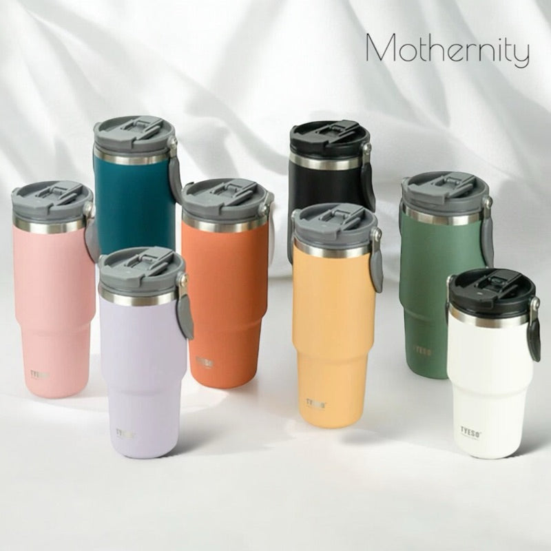 TYESO Stainless Steel Tumbler 600ml 900ml 1200ml | Dual Drink Lid | Thermal Vacuum Flask