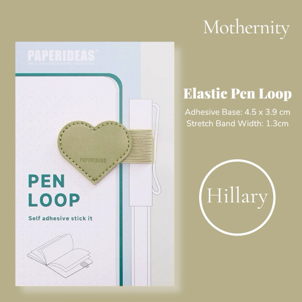 Paperideas Heart Shape Adhesive Pen Holder | Elastic Pen Loop for Notebook Journal Planner