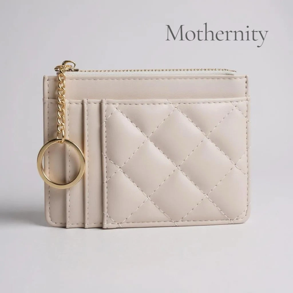 Elegant Quilted Card Holder – Multi-Slot PU Leather Wallet | Small Slim Ladies Card Case
