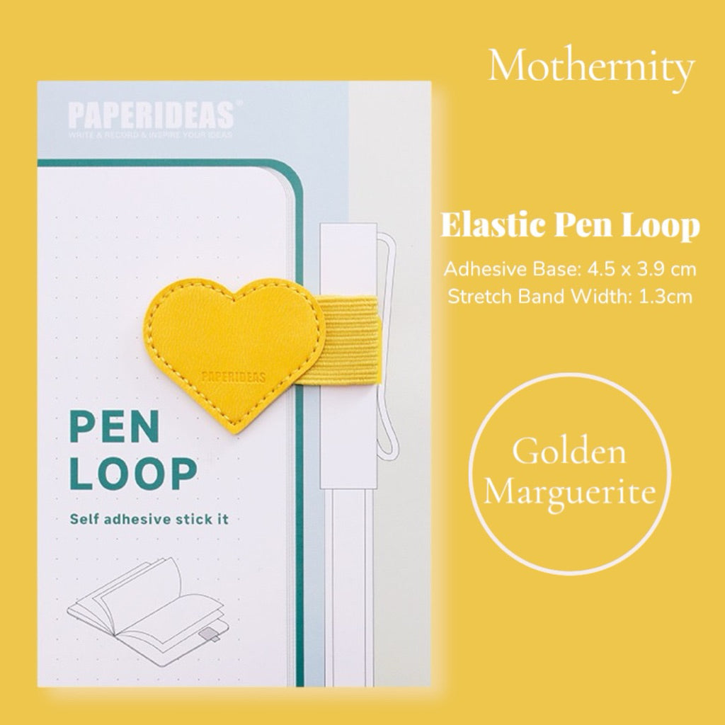 Paperideas Heart Shape Adhesive Pen Holder | Elastic Pen Loop for Notebook Journal Planner