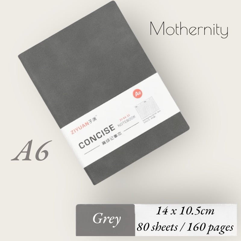 Concise PU Notebook | Minimalist Business Journal | A6 A5 B5 Sizes| Mothernity