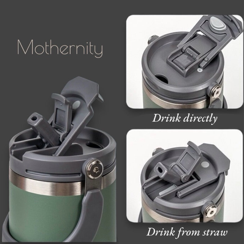 TYESO Stainless Steel Tumbler 600ml 900ml 1200ml | Dual Drink Lid | Thermal Vacuum Flask