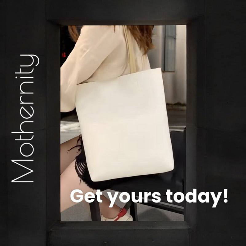 PU Leather Tote Bag | Inner Pocket | Minimalist Shoulder Bag for Work or Daily Use | 27x32cm