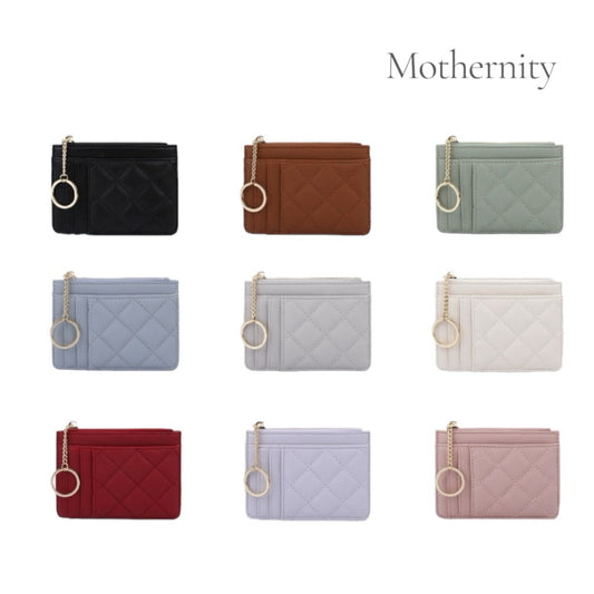 Elegant Quilted Card Holder – Multi-Slot PU Leather Wallet | Small Slim Ladies Card Case