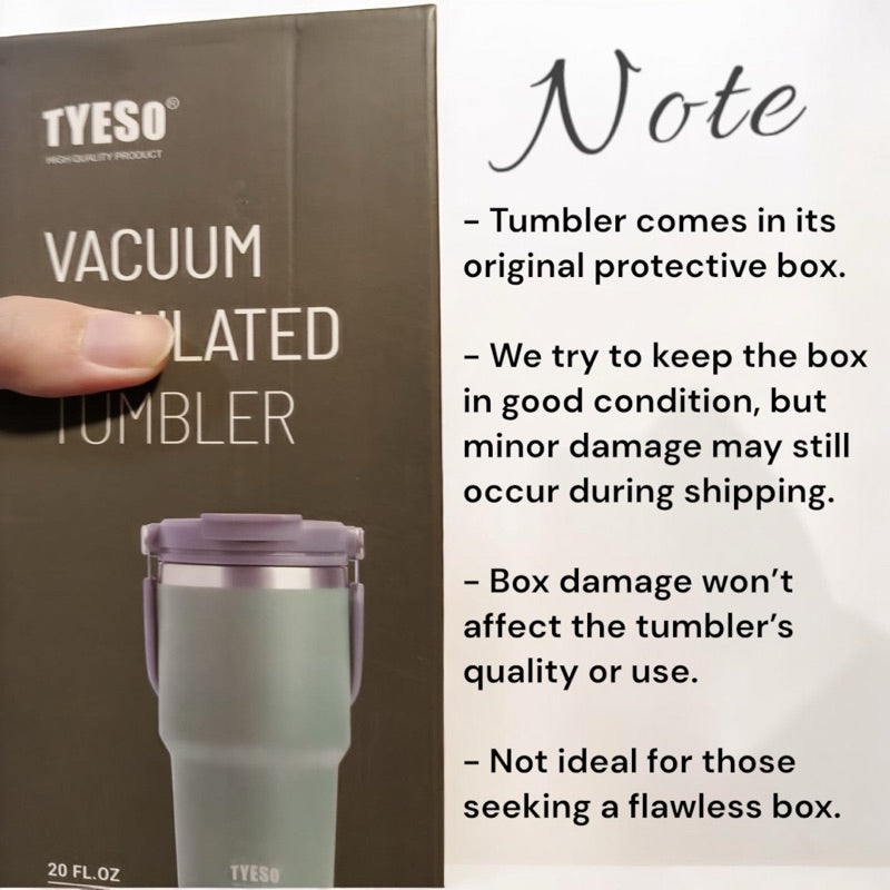 TYESO Stainless Steel Tumbler 600ml 900ml 1200ml | Dual Drink Lid | Thermal Vacuum Flask