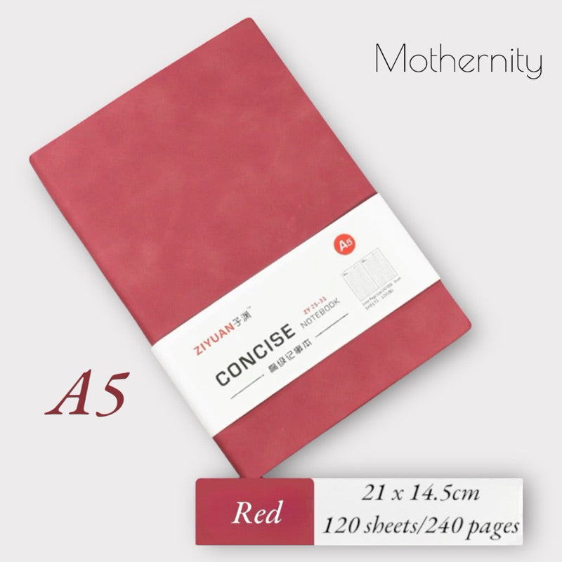 Concise PU Notebook | Minimalist Business Journal | A6 A5 B5 Sizes| Mothernity