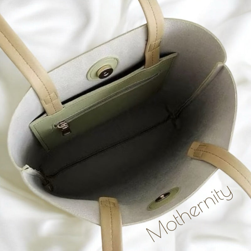 PU Leather Tote Bag | Inner Pocket | Minimalist Shoulder Bag for Work or Daily Use | 27x32cm