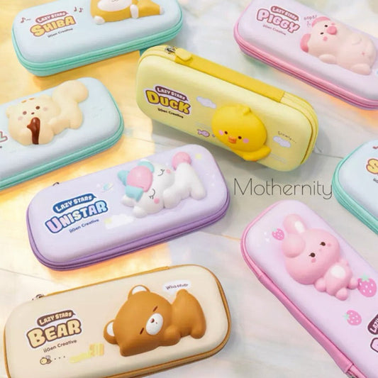 iiGEN Squishy Pencil Case | Cartoon Animal Design | Stress Relief EVA PU Pouch (285g)